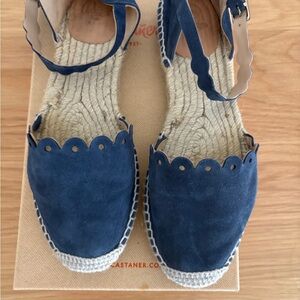 Castaner Blue Scalloped Espadrilles